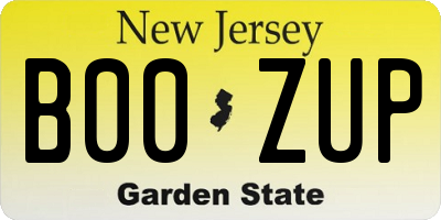 NJ license plate B00ZUP