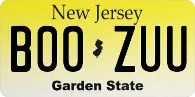 NJ license plate B00ZUU