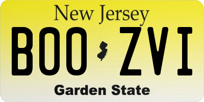 NJ license plate B00ZVI