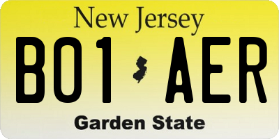 NJ license plate B01AER