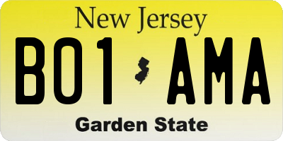 NJ license plate B01AMA