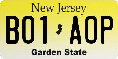 NJ license plate B01AOP