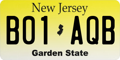 NJ license plate B01AQB