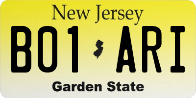 NJ license plate B01ARI