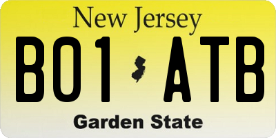 NJ license plate B01ATB