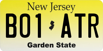 NJ license plate B01ATR