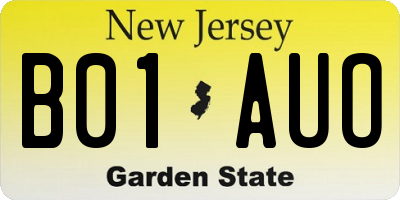 NJ license plate B01AUO