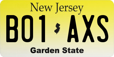 NJ license plate B01AXS