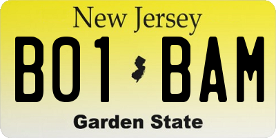 NJ license plate B01BAM