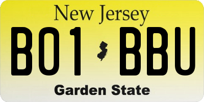 NJ license plate B01BBU