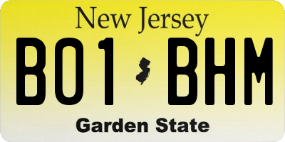 NJ license plate B01BHM