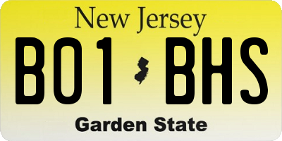NJ license plate B01BHS