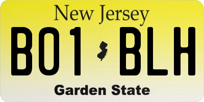 NJ license plate B01BLH