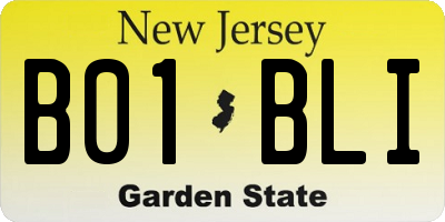 NJ license plate B01BLI