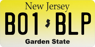 NJ license plate B01BLP