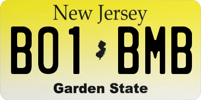 NJ license plate B01BMB