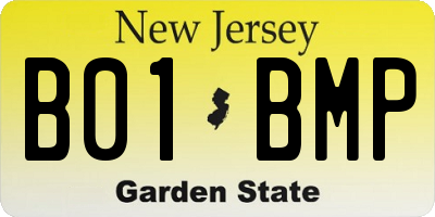 NJ license plate B01BMP