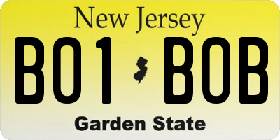 NJ license plate B01BOB