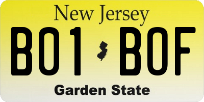 NJ license plate B01BOF