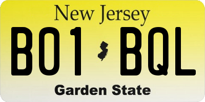 NJ license plate B01BQL
