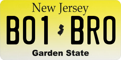 NJ license plate B01BRO