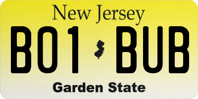 NJ license plate B01BUB