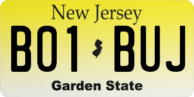 NJ license plate B01BUJ