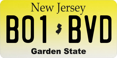 NJ license plate B01BVD