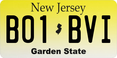 NJ license plate B01BVI