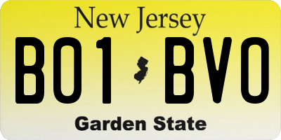 NJ license plate B01BVO