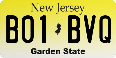 NJ license plate B01BVQ