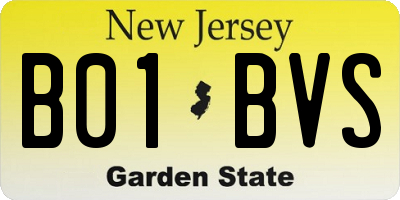 NJ license plate B01BVS