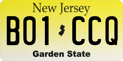 NJ license plate B01CCQ