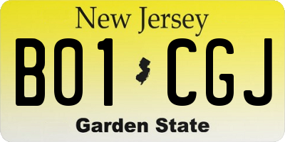 NJ license plate B01CGJ