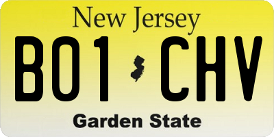 NJ license plate B01CHV