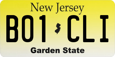 NJ license plate B01CLI