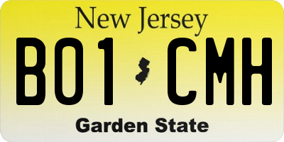 NJ license plate B01CMH