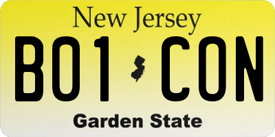 NJ license plate B01CON
