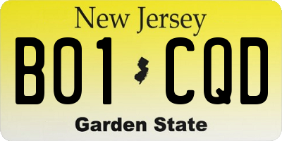 NJ license plate B01CQD