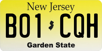 NJ license plate B01CQH