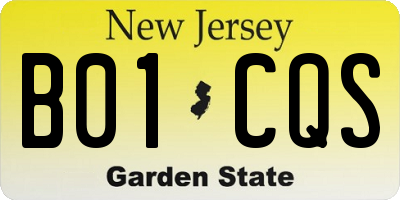 NJ license plate B01CQS