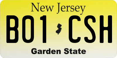 NJ license plate B01CSH