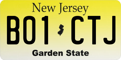 NJ license plate B01CTJ