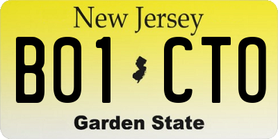 NJ license plate B01CTO