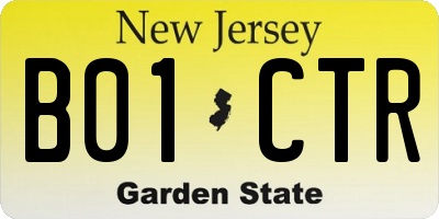 NJ license plate B01CTR
