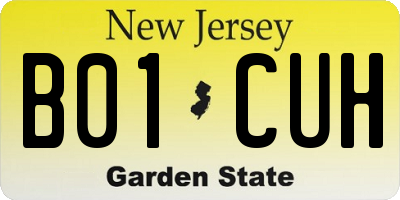 NJ license plate B01CUH