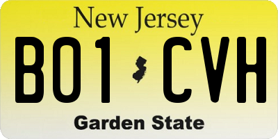 NJ license plate B01CVH