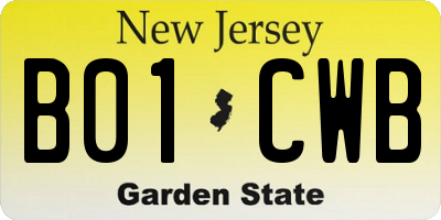 NJ license plate B01CWB