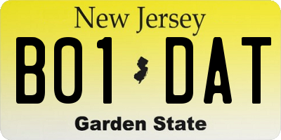 NJ license plate B01DAT