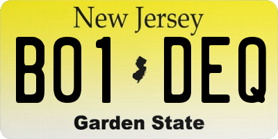 NJ license plate B01DEQ